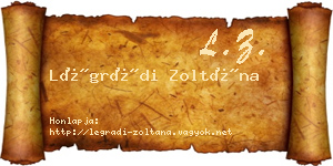 Légrádi Zoltána névjegykártya