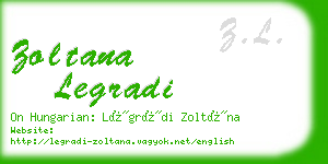 zoltana legradi business card